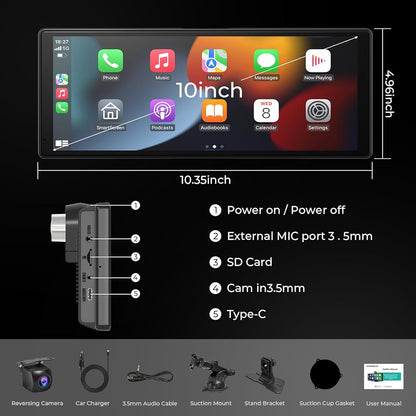 10.26" Wireless CarPlay MP5 Player with Camera